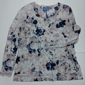 SimplyVera Vera Wang Blue Pink Printed Long Sleeve